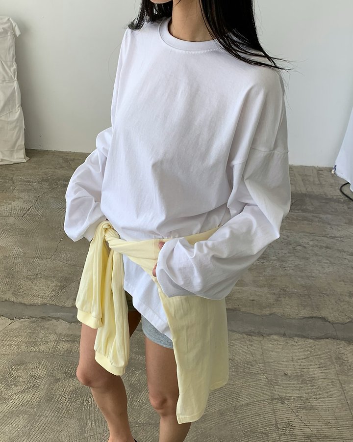 Cover - Korean Women Fashion - #momslook - Silky Loose Long Sleeve Tee - 2