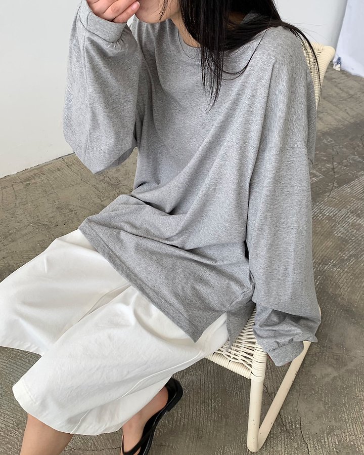 Cover - Korean Women Fashion - #womensfashion - Silky Loose Long Sleeve Tee - 4