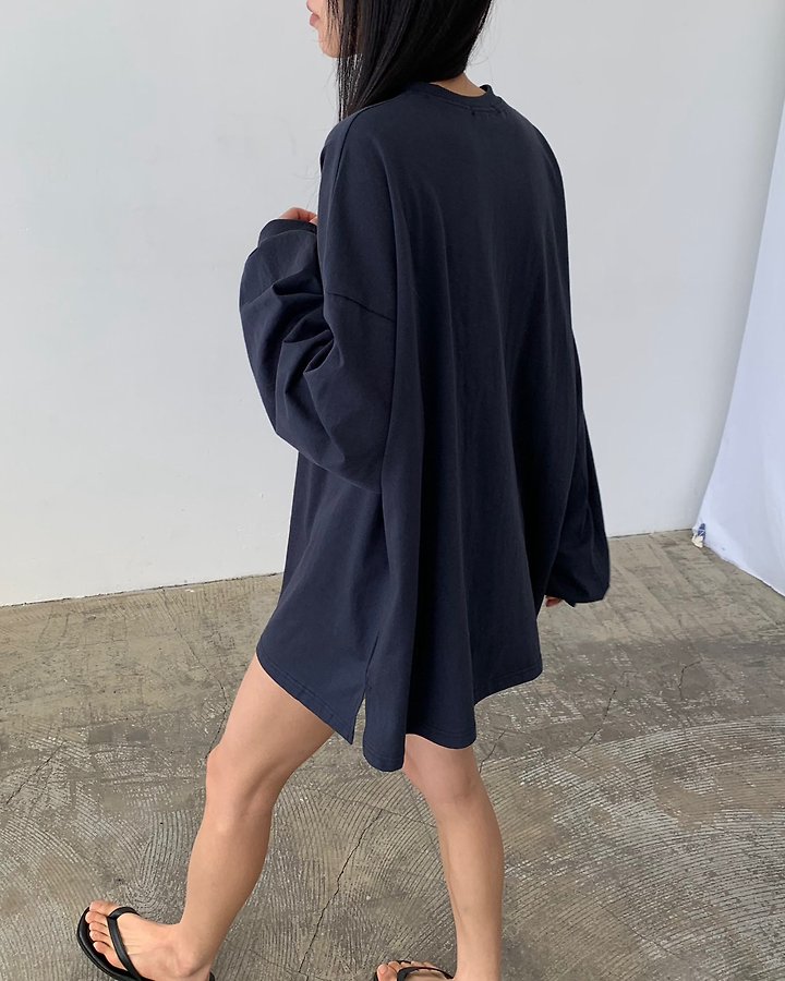 Cover - Korean Women Fashion - #momslook - Silky Loose Long Sleeve Tee - 7