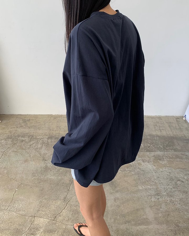 Cover - Korean Women Fashion - #momslook - Silky Loose Long Sleeve Tee - 8