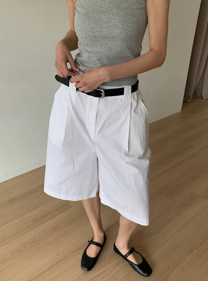 Cover - Korean Women Fashion - #pursuepretty - Wide Banding Bermuda Pants - 5