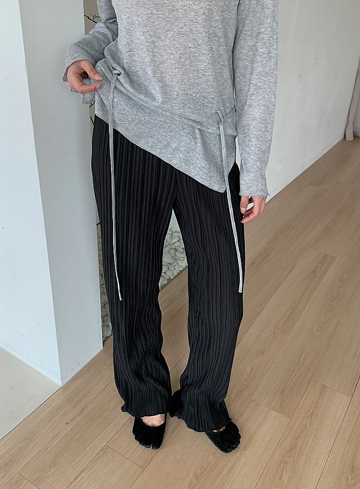 Cover - Korean Women Fashion - #restrostyle - Pleated Banding Pants - 5