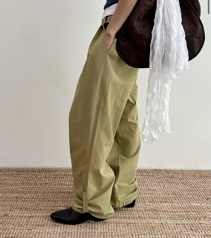 Cover - Korean Women Fashion - #romanticstyle - Rolling Belted Pants - 3