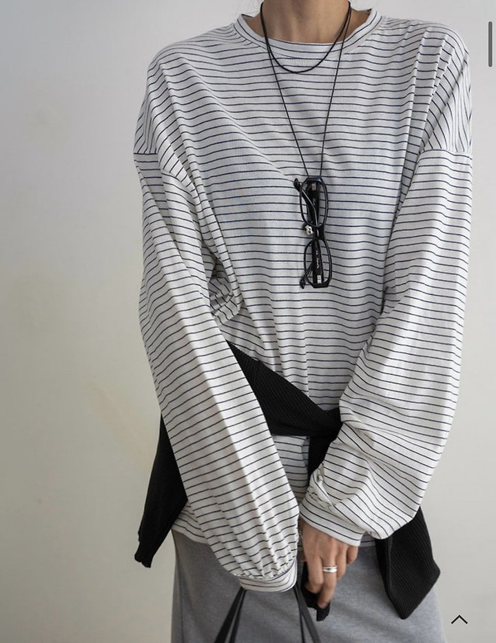 Cover - Korean Women Fashion - #romanticstyle - Striped Loose Tee - 2