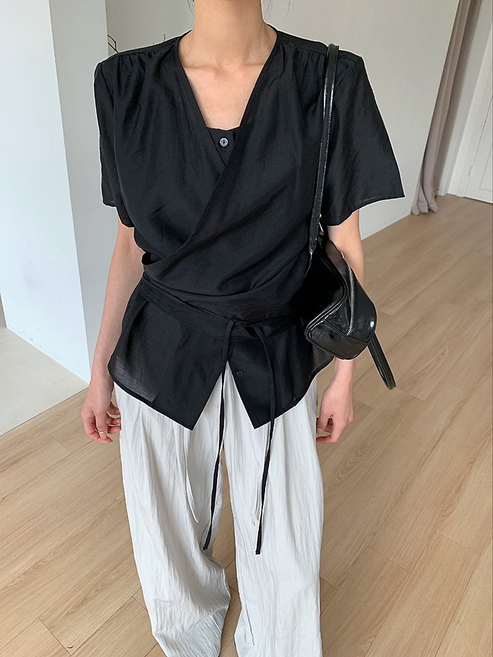Cover - Korean Women Fashion - #shopsmall - Round Double Wrap Shirt - 9