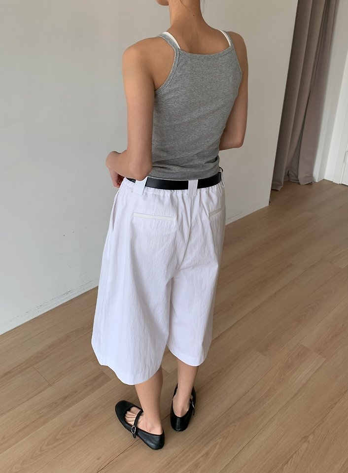Cover - Korean Women Fashion - #shopsmall - Wide Banding Bermuda Pants - 8