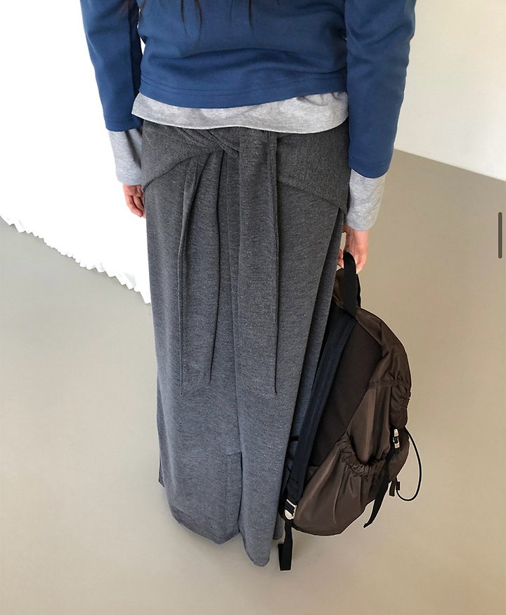 Cover - Korean Women Fashion - #shopsmall - Tie Long Skirt