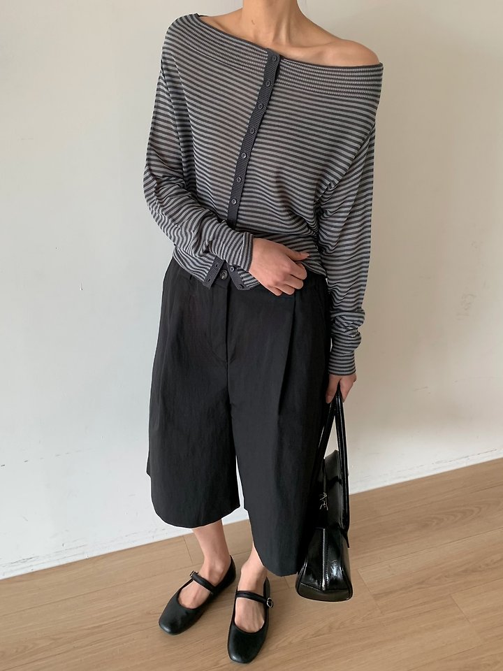Cover - Korean Women Fashion - #thatsdarling - Wide Banding Bermuda Pants - 9
