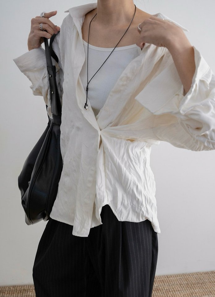Cover - Korean Women Fashion - #thatsdarling - Wrinkle Two-Way Shirt - 3