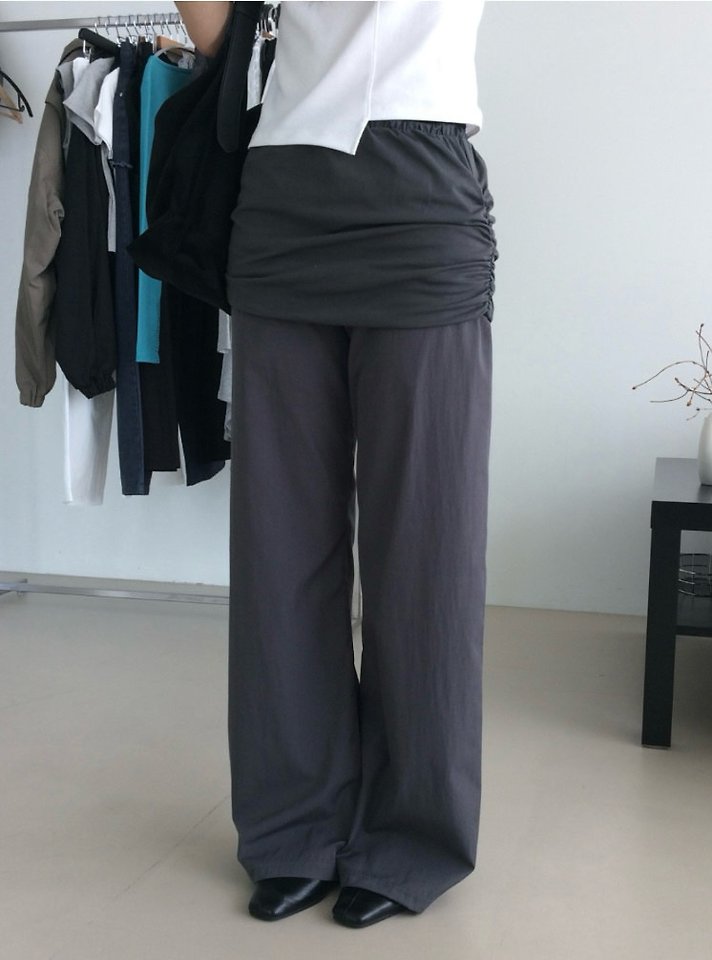 Cover - Korean Women Fashion - #thatsdarling - Layered Shirring Pants - 4