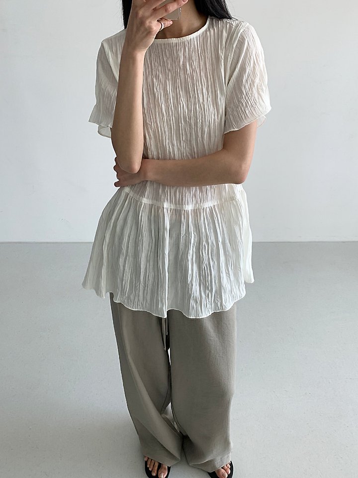 Cover - Korean Women Fashion - #vintageinspired - Tie Set Blouse - 6
