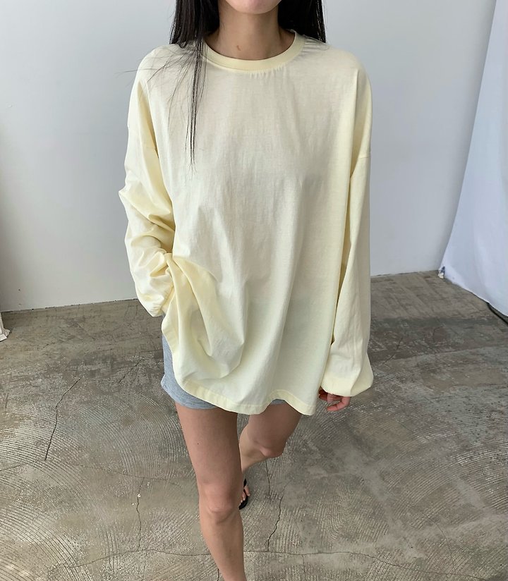 Cover - Korean Women Fashion - #vintageinspired - Silky Loose Long Sleeve Tee - 10