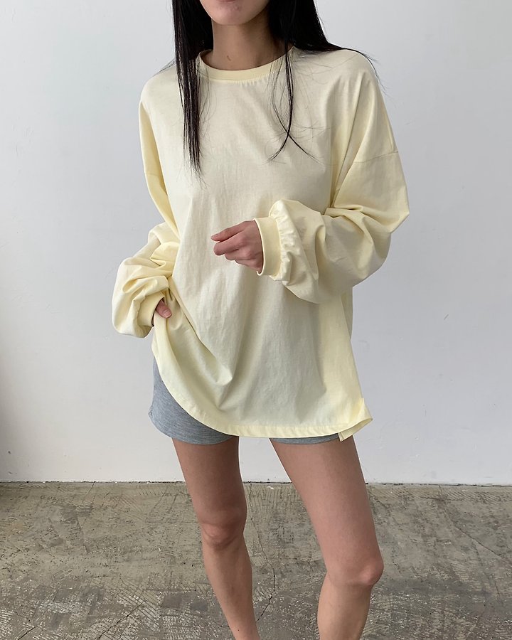 Cover - Korean Women Fashion - #vintagekidsstyle - Silky Loose Long Sleeve Tee - 11