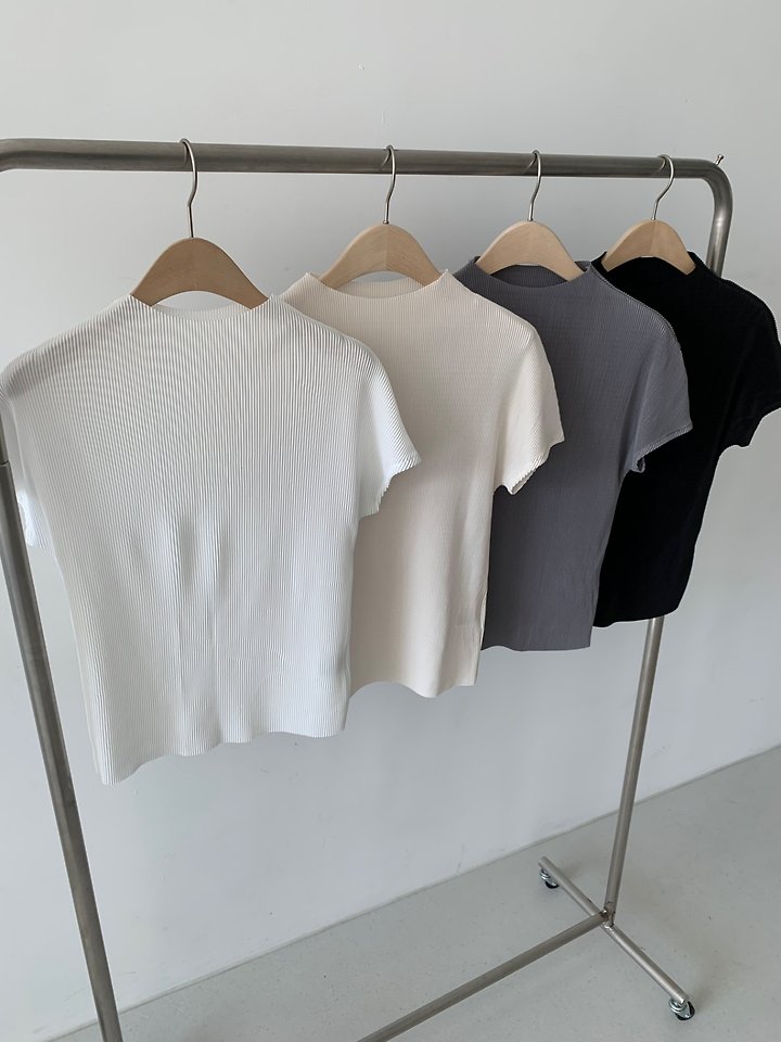 Cover - Korean Women Fashion - #womensfashion - Pleated Tee - 8