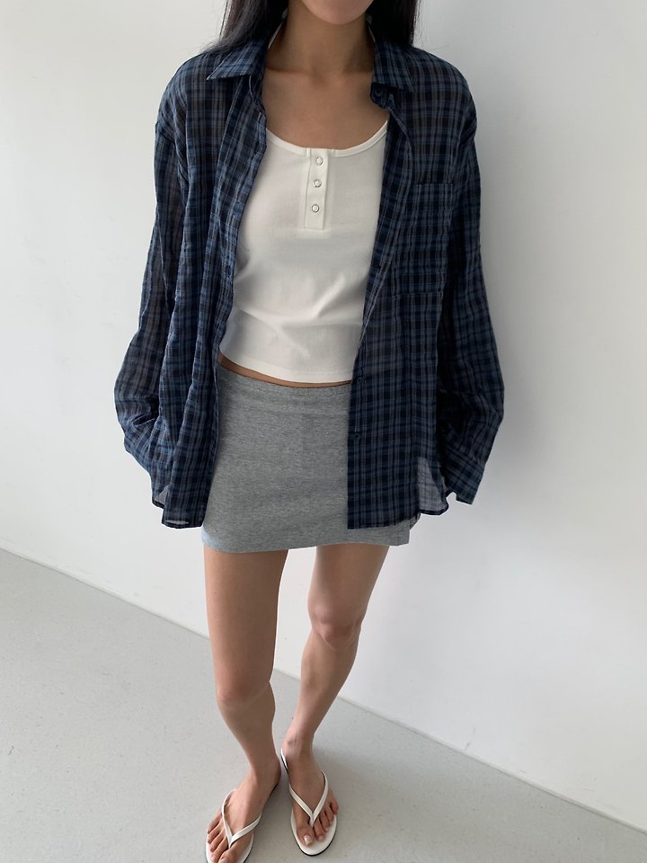 Cover - Korean Women Fashion - #womensfashion - Mono Check Shirt - 3