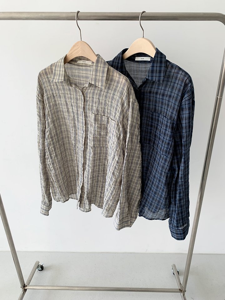 Cover - Korean Women Fashion - #womensfashion - Mono Check Shirt - 7