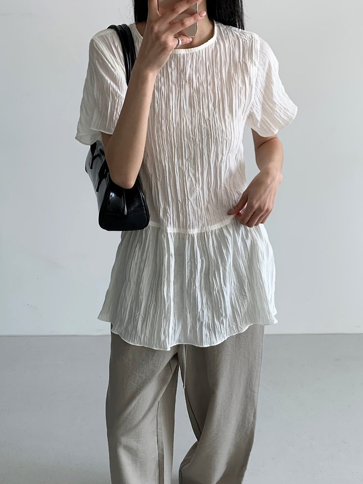 Cover - Korean Women Fashion - #womensfashion - Tie Set Blouse - 5