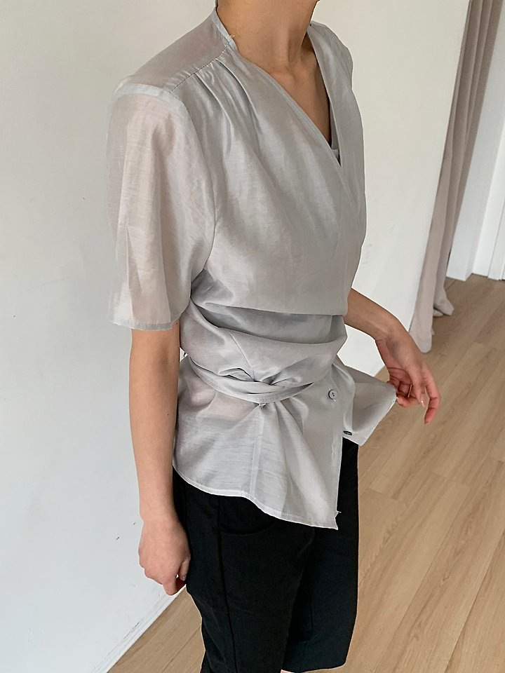 Cover - Korean Women Fashion - #womensfashion - Round Double Wrap Shirt - 3