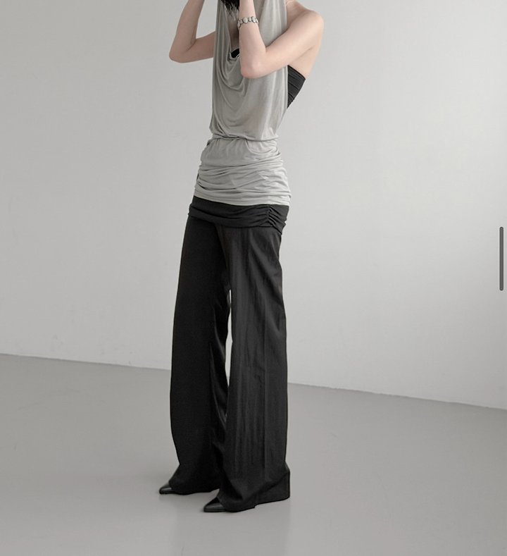 Cover - Korean Women Fashion - #womensfashion - Layered Shirring Pants - 10
