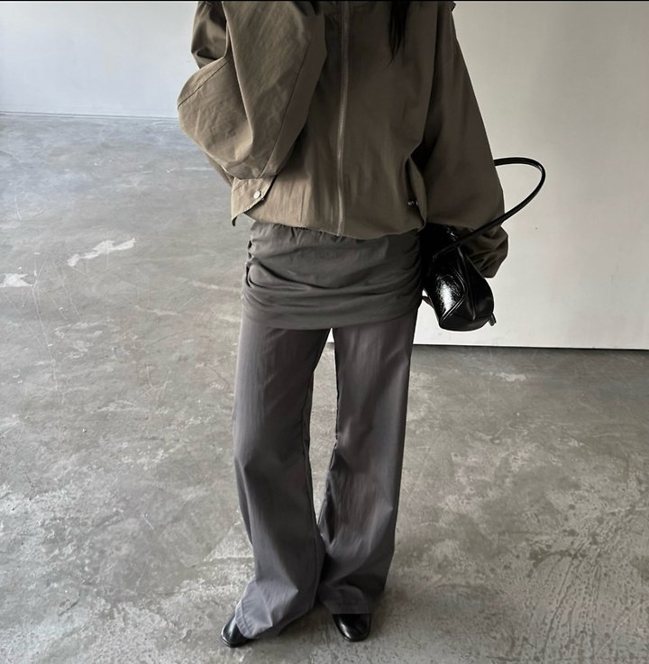 Cover - Korean Women Fashion - #womensfashion - Layered Shirring Pants - 6