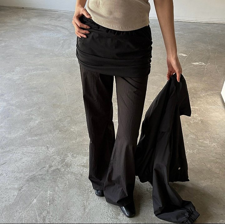 Cover - Korean Women Fashion - #womensfashion - Layered Shirring Pants - 8