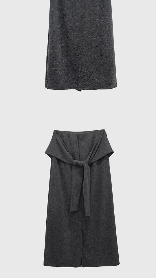 Cover - Korean Women Fashion - #womensfashion - Tie Long Skirt - 11
