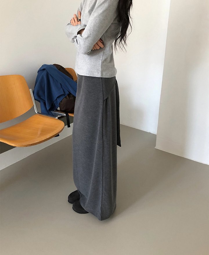 Cover - Korean Women Fashion - #womensfashion - Tie Long Skirt - 7