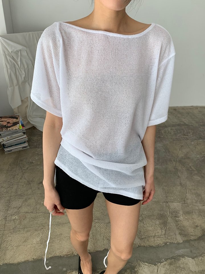 Cover - Korean Women Fashion - #momslook - Summer Unbalanced Loose Tee - 4