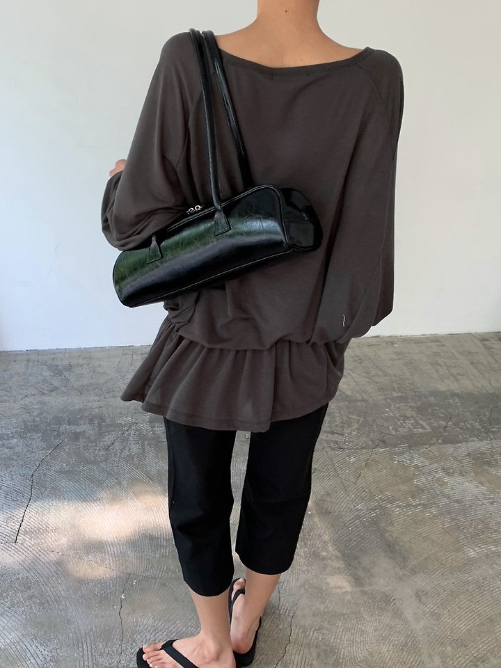 Cover - Korean Women Fashion - #momslook - Raglan Shirring Top - 4