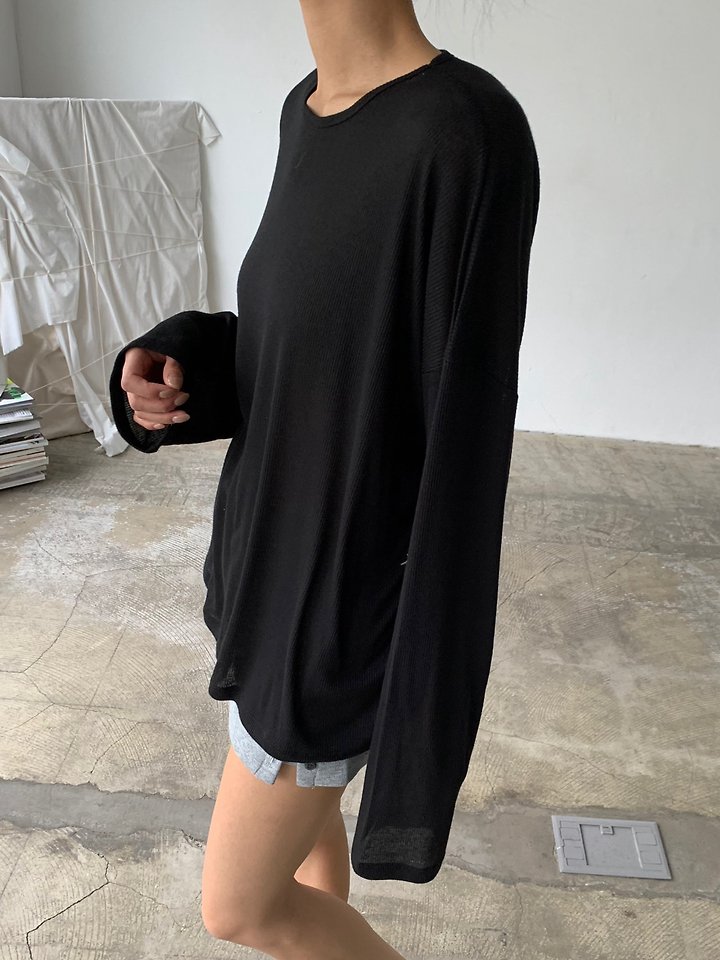 Cover - Korean Women Fashion - #womensfashion - Sheer Boxy Long Sleeve Tee - 7