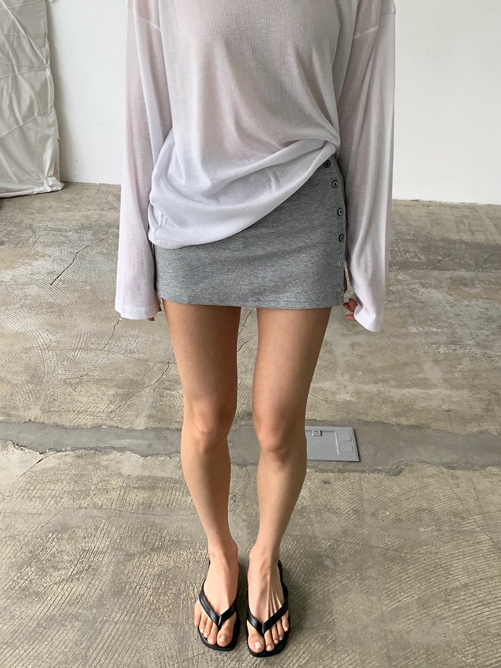 Cover - Korean Women Fashion - #womensfashion - Button Skirt Pants - 2