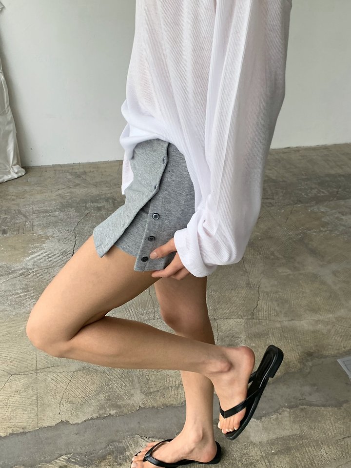 Cover - Korean Women Fashion - #momslook - Button Skirt Pants - 4
