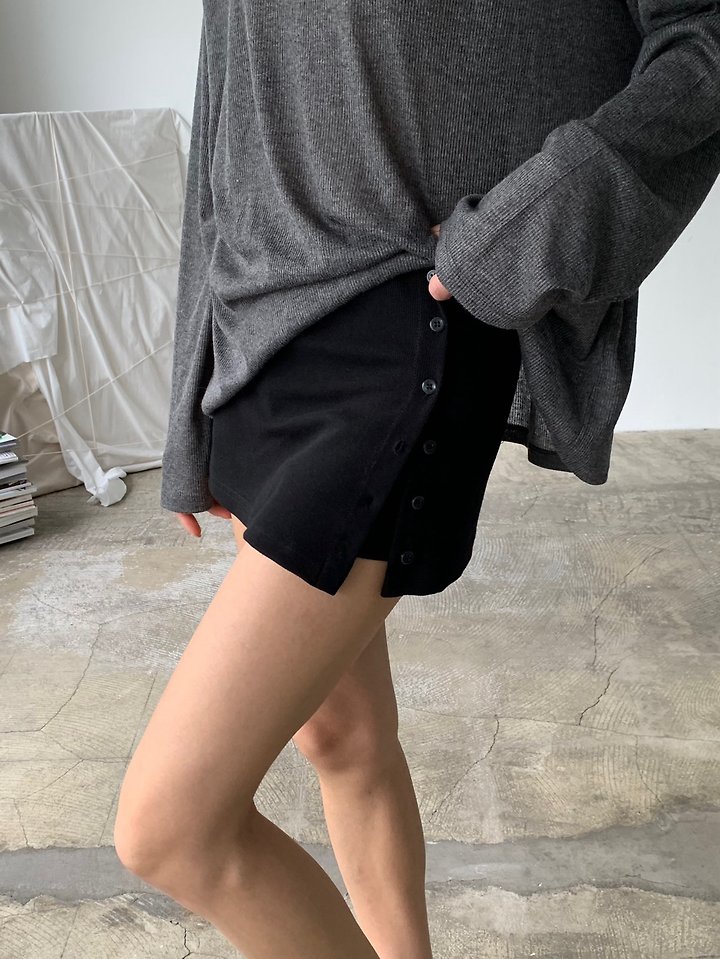 Cover - Korean Women Fashion - #womensfashion - Button Skirt Pants - 6