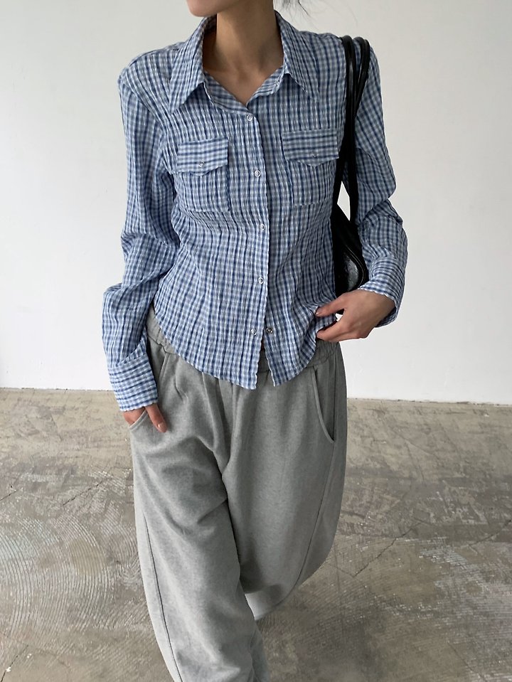 Cover - Korean Women Fashion - #womensfashion - Check Snap Shirt