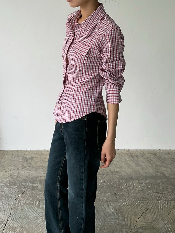 Cover - Korean Women Fashion - #womensfashion - Check Snap Shirt - 7