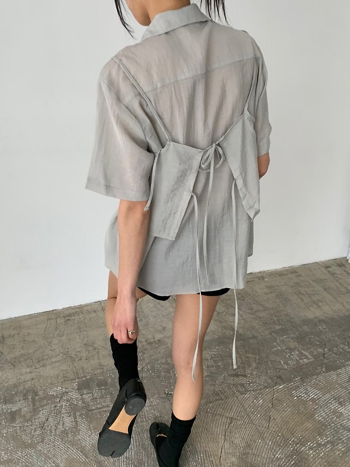 Cover - Korean Women Fashion - #womensfashion - Layered Short Sleeve Shirt