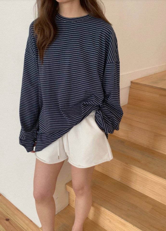 Cover - Korean Women Fashion - #womensfashion - Striped Loose Tee - 11