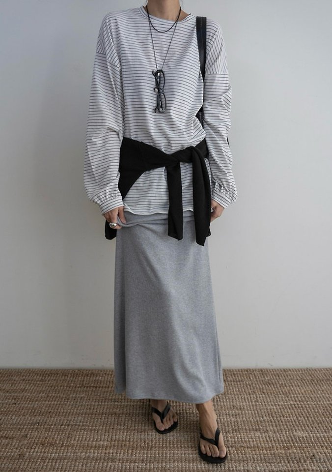 Cover - Korean Women Fashion - #womensfashion - Striped Loose Tee - 7