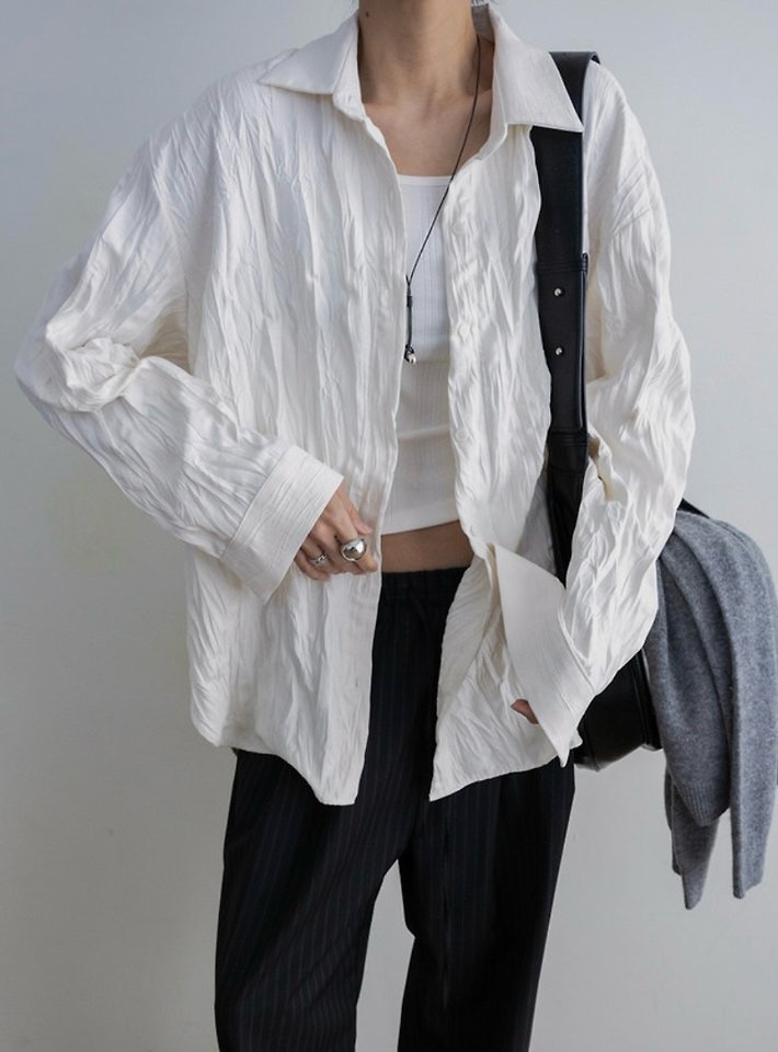 Cover - Korean Women Fashion - #womensfashion - Wrinkle Two-Way Shirt - 6