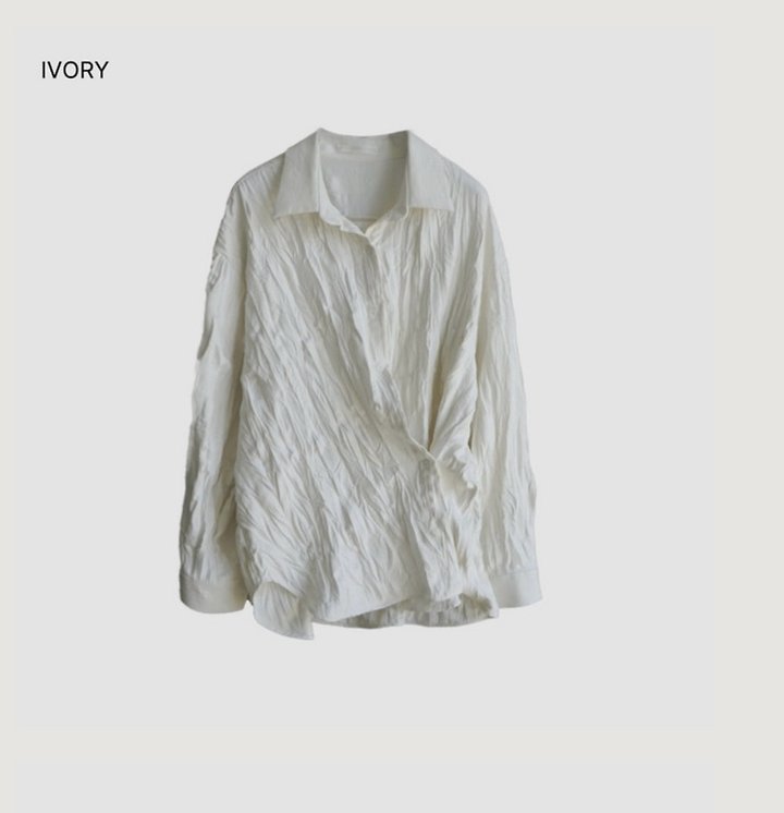 Cover - Korean Women Fashion - #womensfashion - Wrinkle Two-Way Shirt - 8