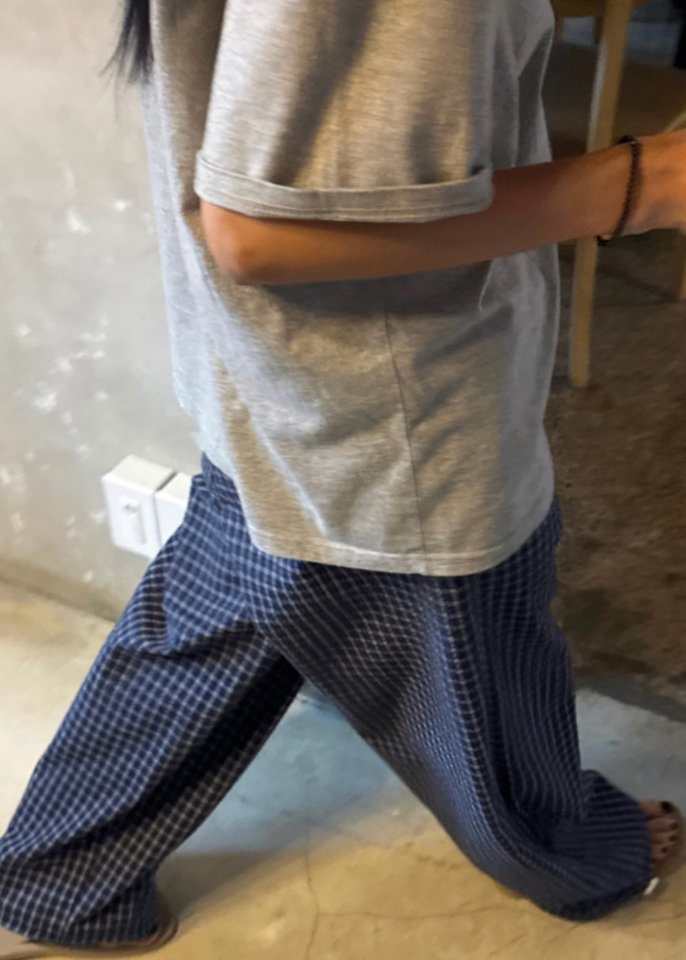 Cover - Korean Women Fashion - #momslook - Encho Check Banding Pants - 4