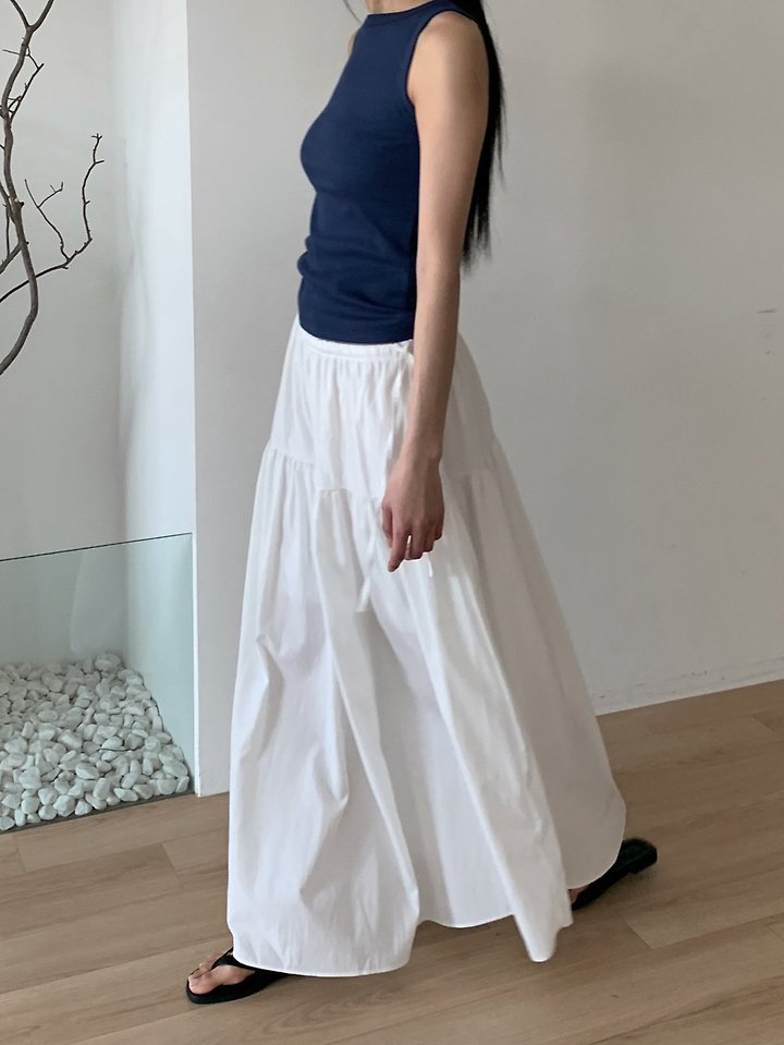Cover - Korean Women Fashion - #womensfashion - Maxi Shirring Skirt - 3