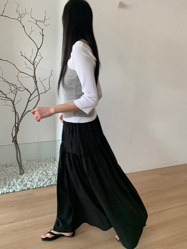 Cover - Korean Women Fashion - #womensfashion - Maxi Shirring Skirt - 5
