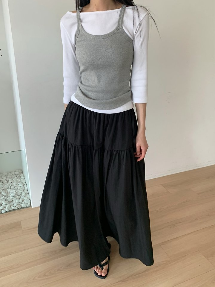 Cover - Korean Women Fashion - #womensfashion - Maxi Shirring Skirt - 7