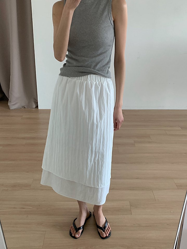 Cover - Korean Women Fashion - #momslook - Wrinkle Layered Skirt - 4