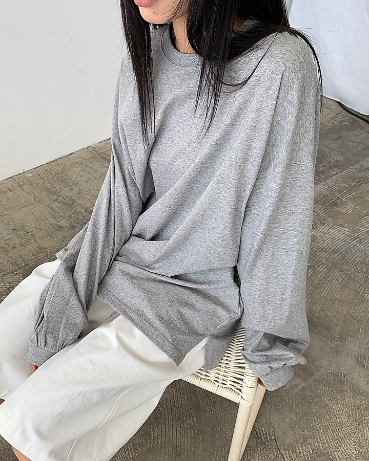 Cover - Korean Women Fashion - #womensfashion - Silky Loose Long Sleeve Tee - 5