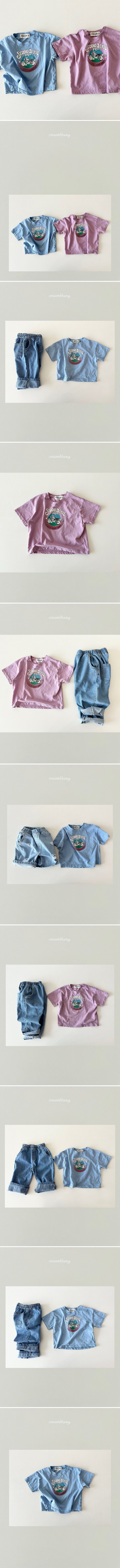 Cream Bbang - Korean Children Fashion - #minifashionista - Band Short Sleeve Tee - 3