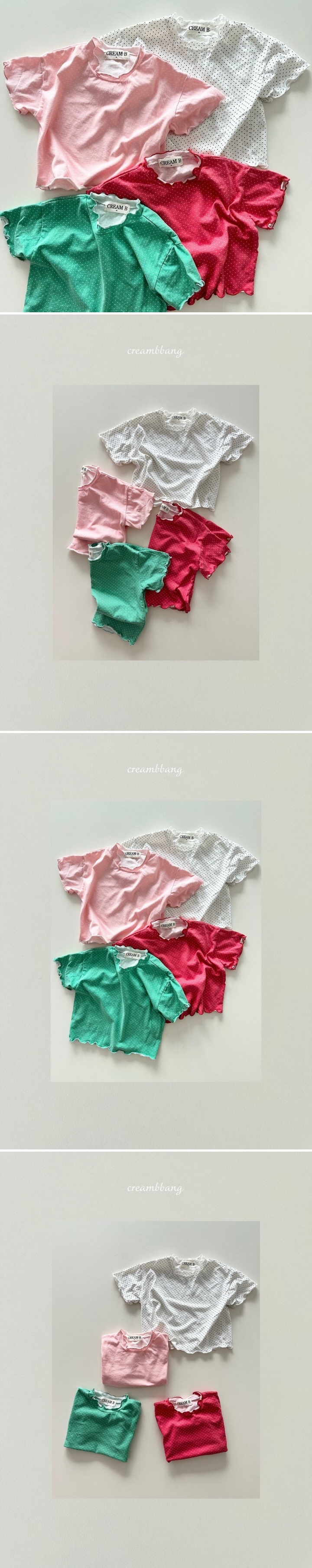 Cream Bbang - Korean Children Fashion - #stylishchildhood - Dot Frill Tee - 3
