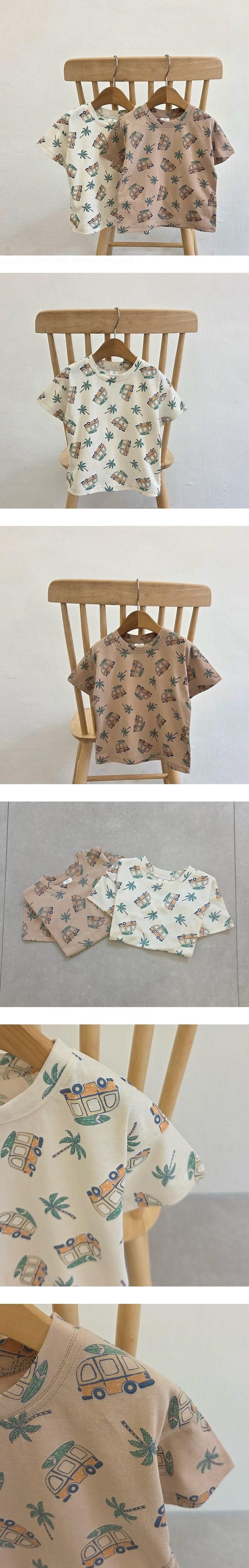 Dazzling - Korean Children Fashion - #discoveringself - Palm Tree Puff Tee