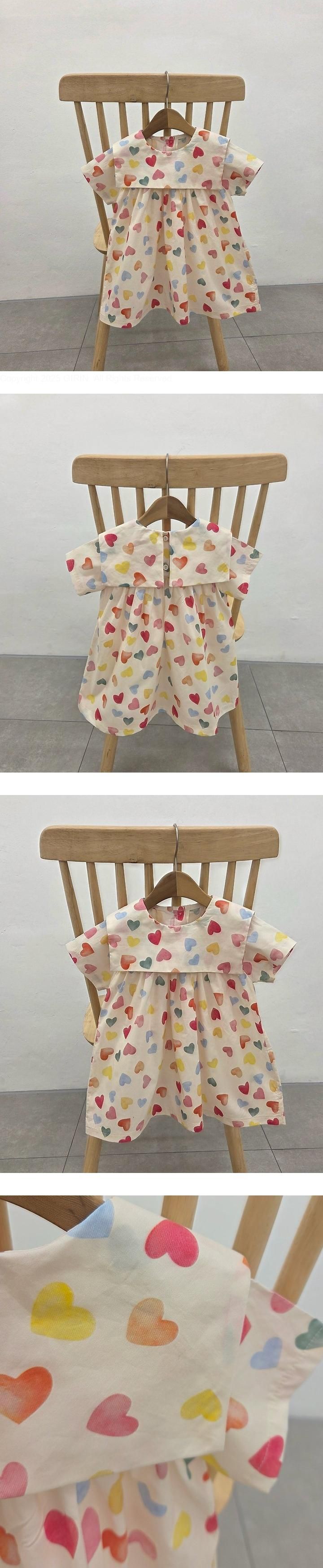 Dazzling - Korean Children Fashion - #kidsshorts - Heart One-piece
